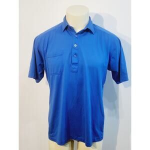 Vtg Antigua Polo Shirt Mens Large L Blue Cotton Blend Steam Boating Pullover